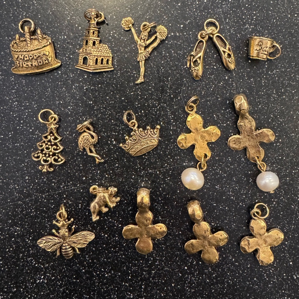 Beaucoup Designs Gold Charm lot - 15 pieces